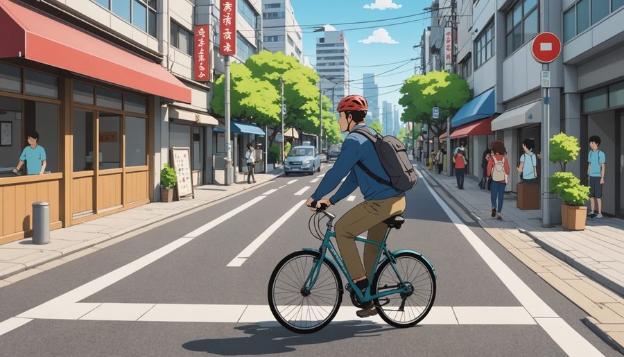 歩行者等側方通過義務違反 のイメージイラスト