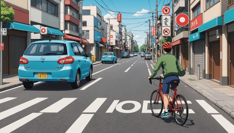 優先道路通行車妨害等 のイメージイラスト