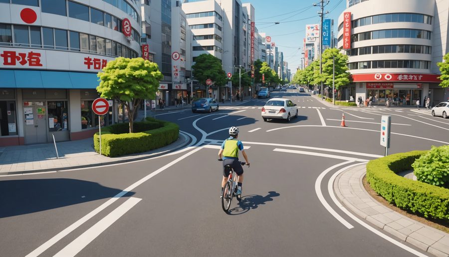 環状交差点通行車妨害等 のイメージイラスト