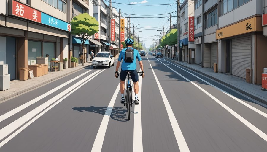 進路変更禁止違反 のイメージイラスト