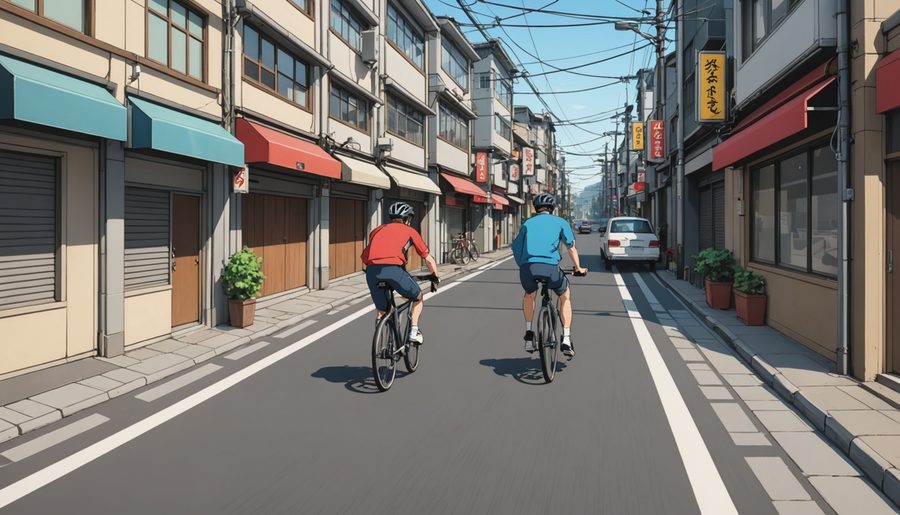追い付かれた車両の義務違反 のイメージイラスト