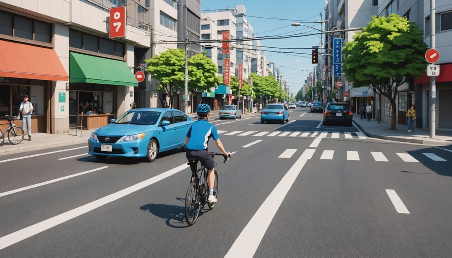 交差点右左折等合図車妨害 のイメージイラスト