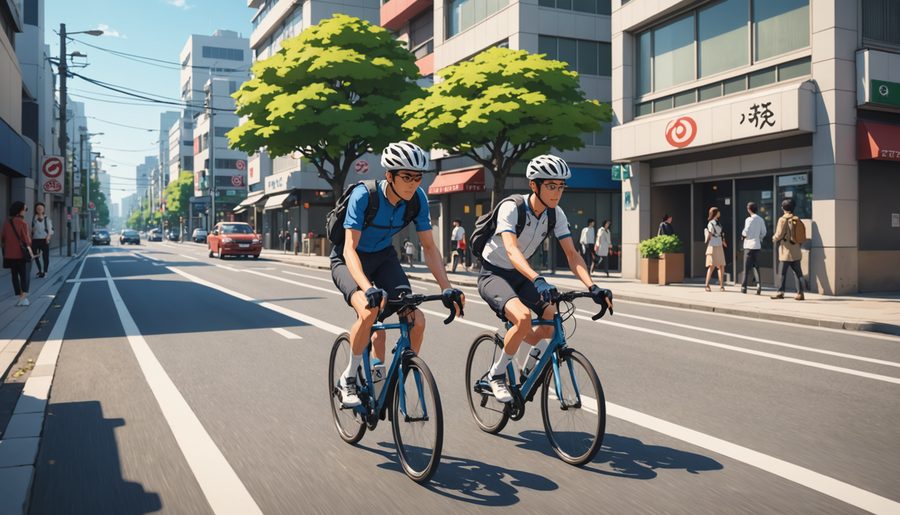 歩道徐行等義務違反 のイメージイラスト