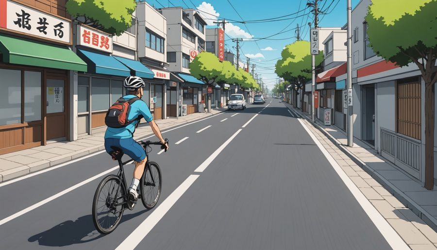 路側帯進行方法違反 のイメージイラスト
