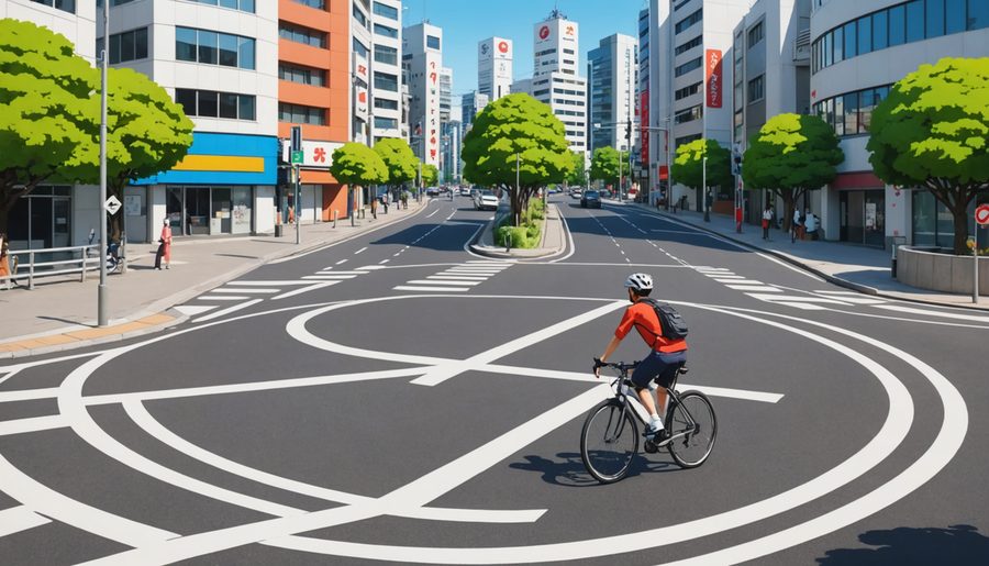 環状交差点左折等方法違反 のイメージイラスト
