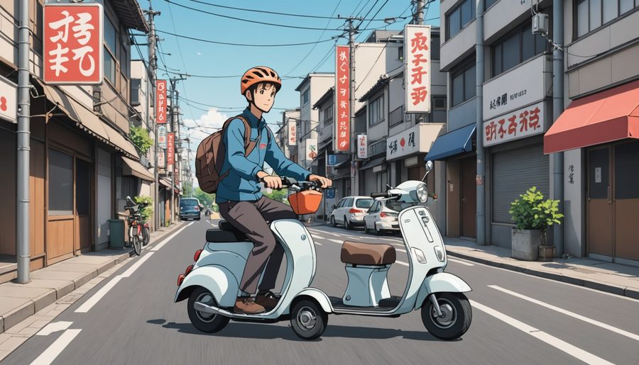 原付等牽引違反 のイメージイラスト
