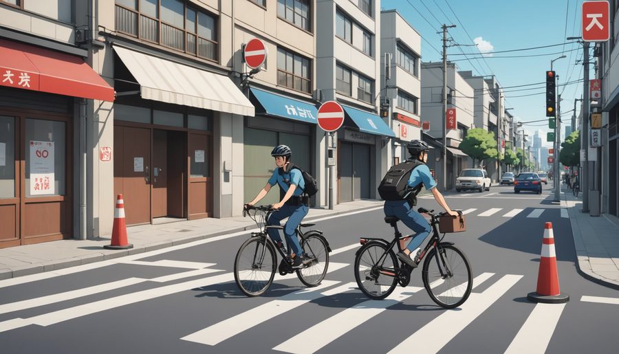 警察官通行禁止制限違反 のイメージイラスト