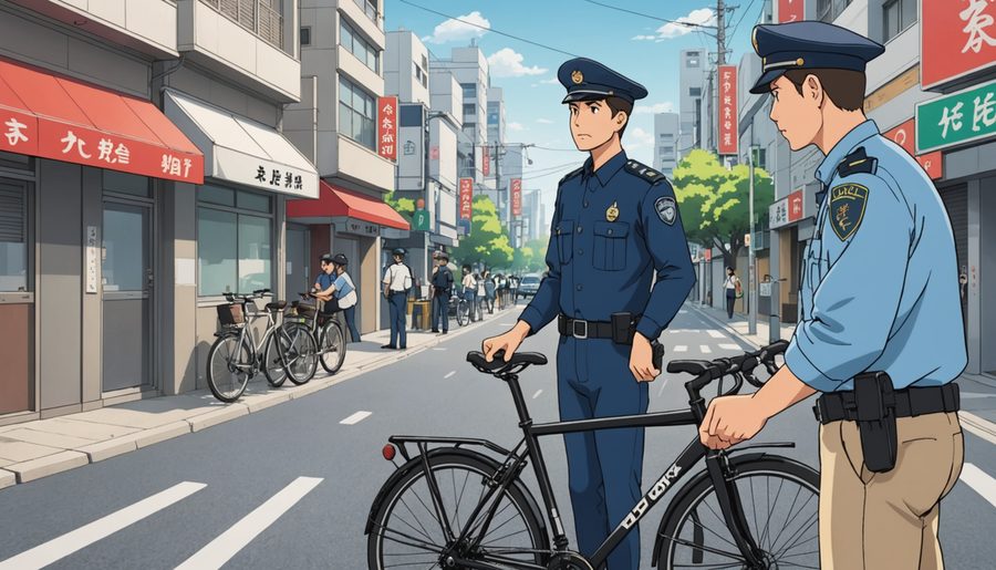 自転車検査等拒否等 のイメージイラスト