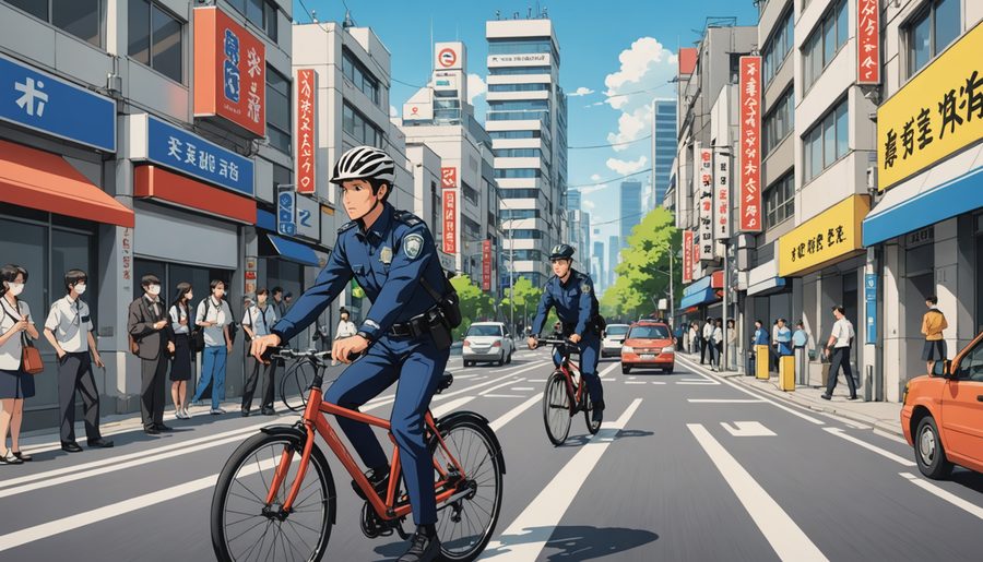 自転車通行方法指示違反 のイメージイラスト